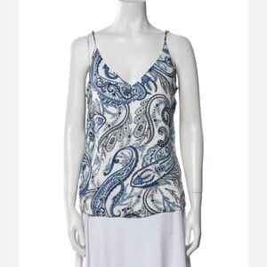 L'AGENCE Blue and White Paisley Camisole